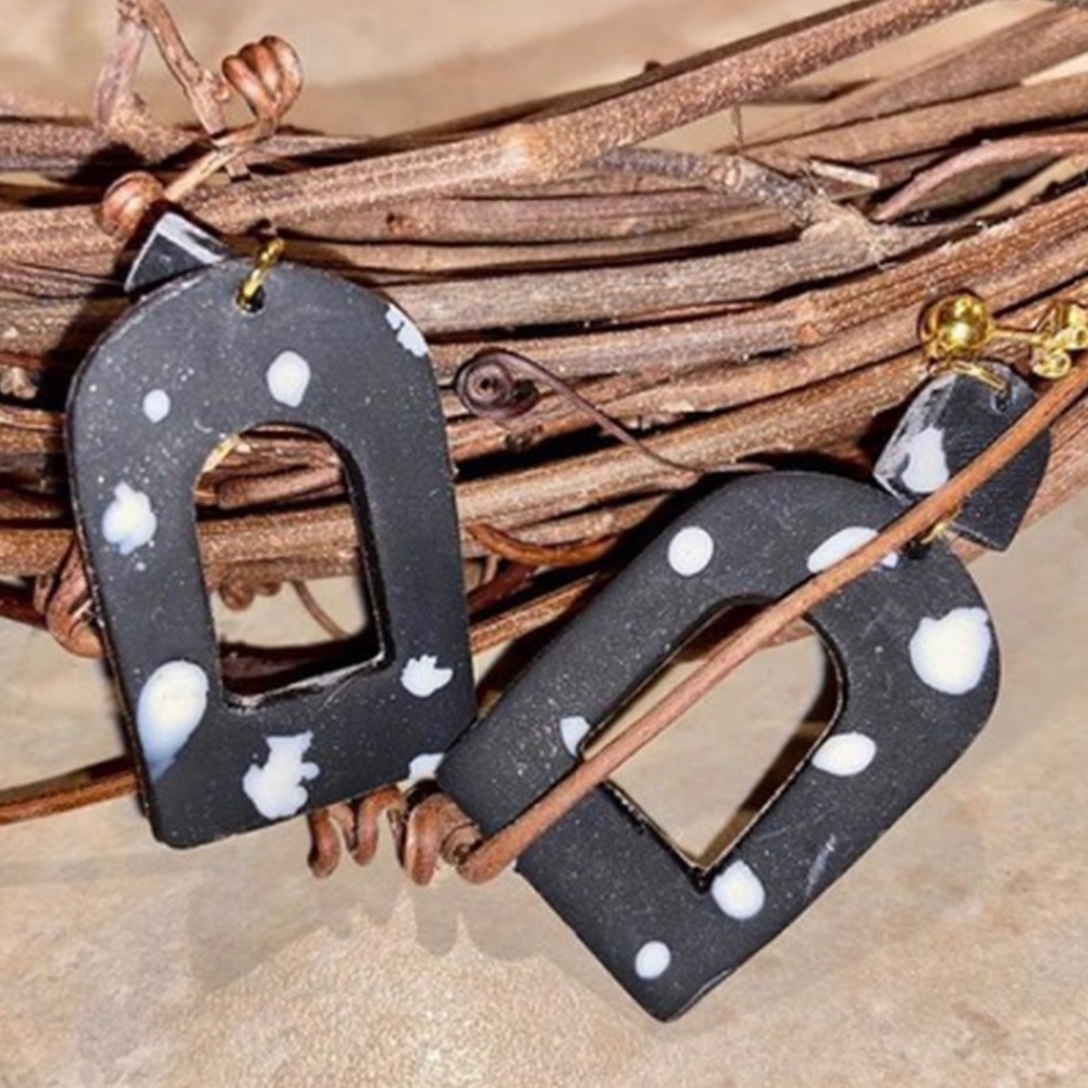 Black and white earrings
